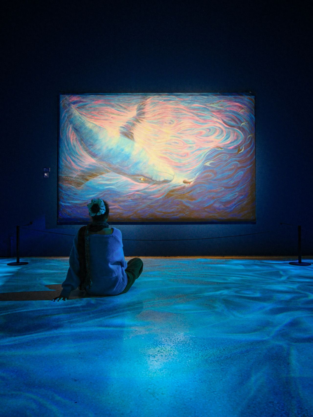 Photo by Beijing Times Art Museum - in front of the shark painting