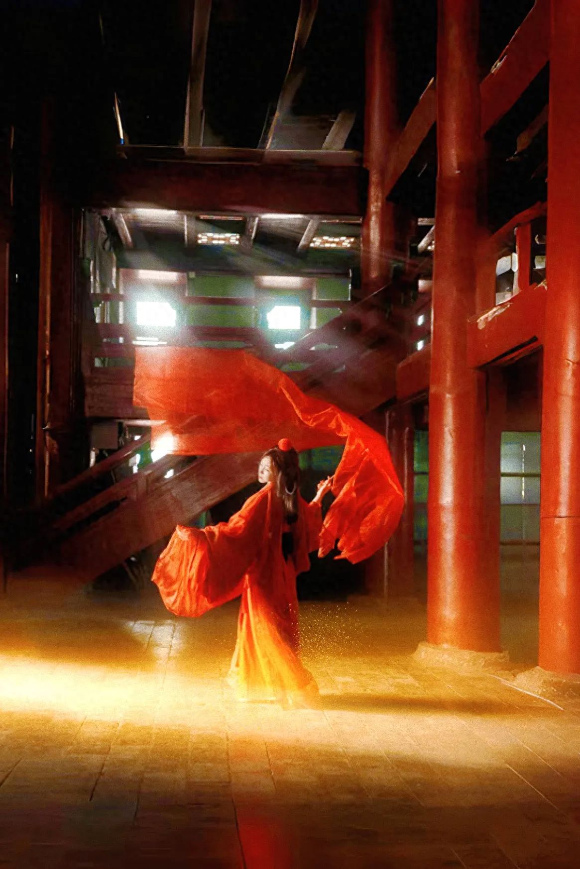 Ming City Wall Ruins Park - In front of the red pillars indoors — photo spot in Beijing Ming City Wall Ruins Park  , China