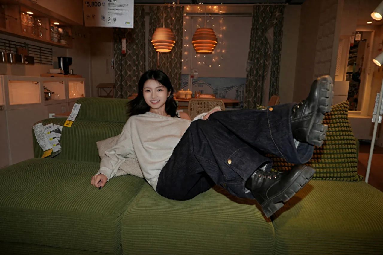 Photo by IKEA Siyuanqiao - Indoor Scene Exhibition Area Green Sofa