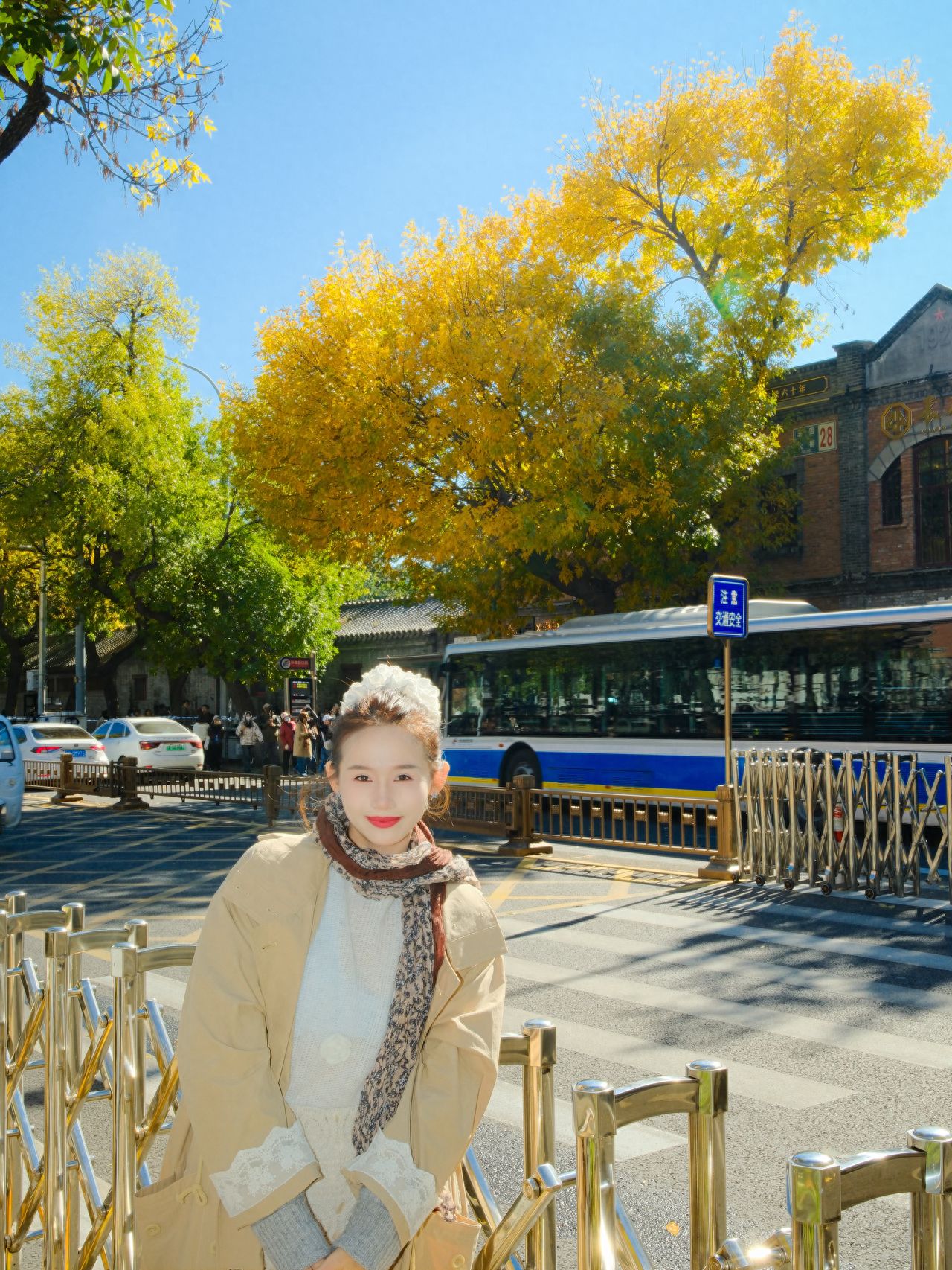 Photo by Wusi Street - in front of the zebra crossing, the ash tree is standing.