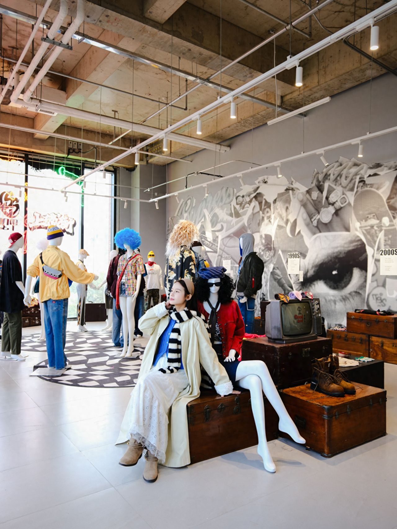 Photo by Shougang Park - next to the red dress model installation