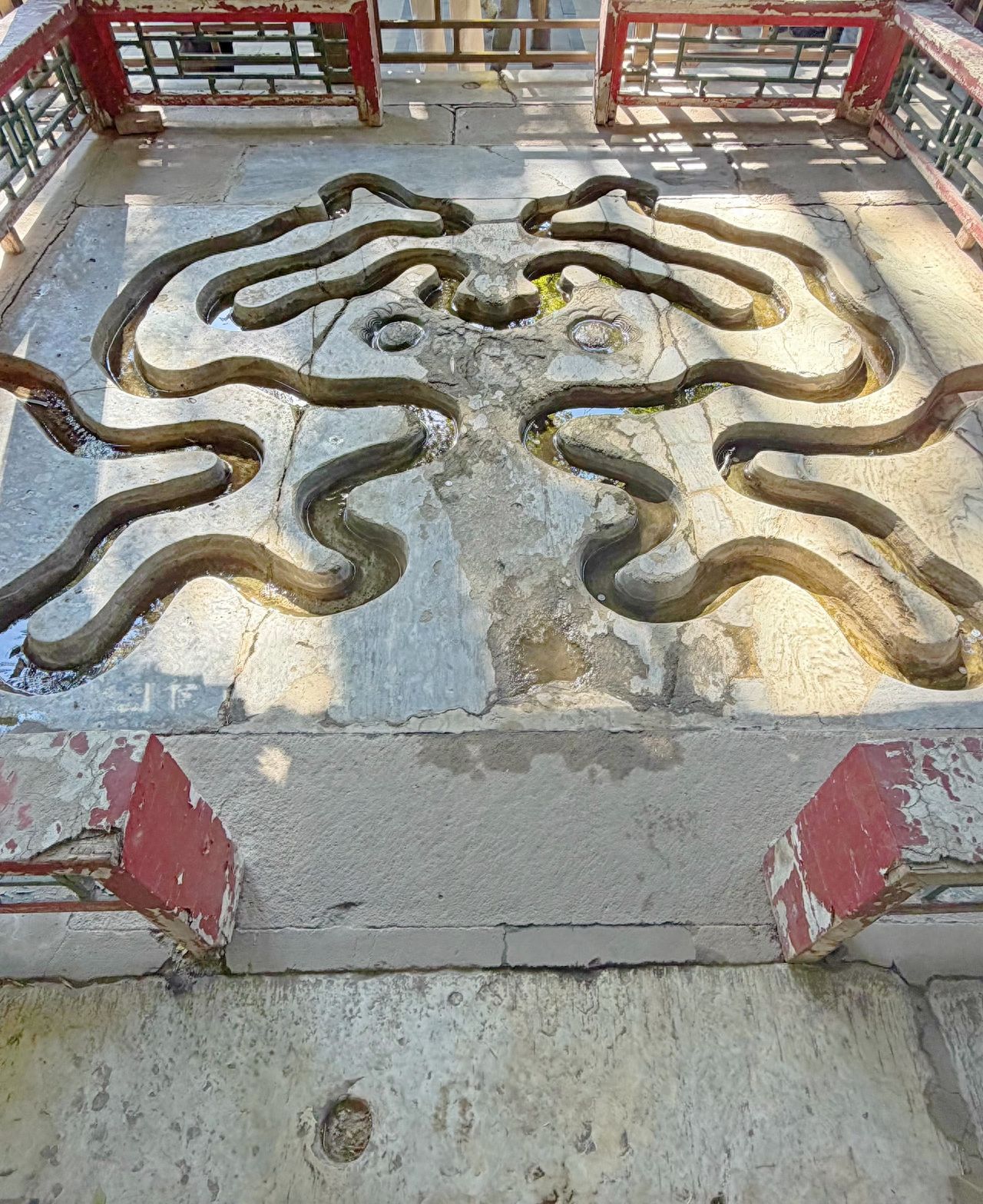 Photo by Tanzhe Temple - Filming Ground Carved Patterns on the Water Channel