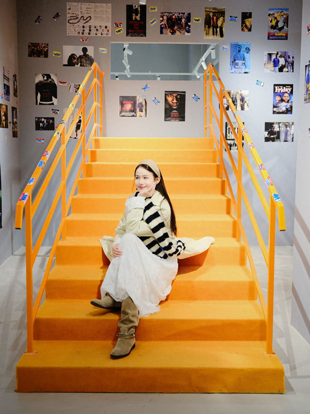 Photo by Shougang Park - Orange Steps and Poster Wall