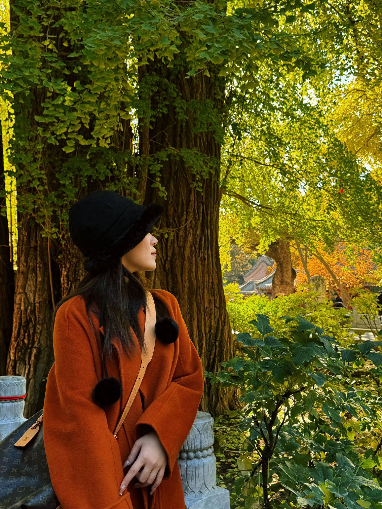 Photo by Take a photo with the ginkgo tree and stone railing at Tanzhe Temple.
