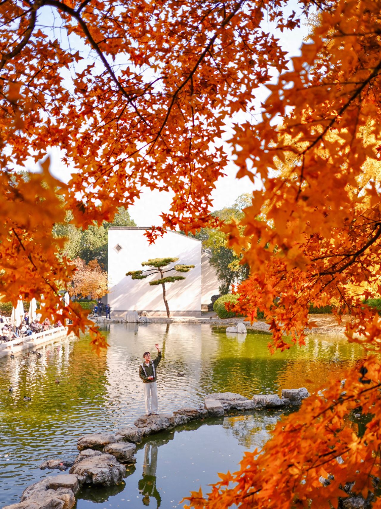 Photo by Beijing Olympic Forest Park South Garden - Red Maple Leaves