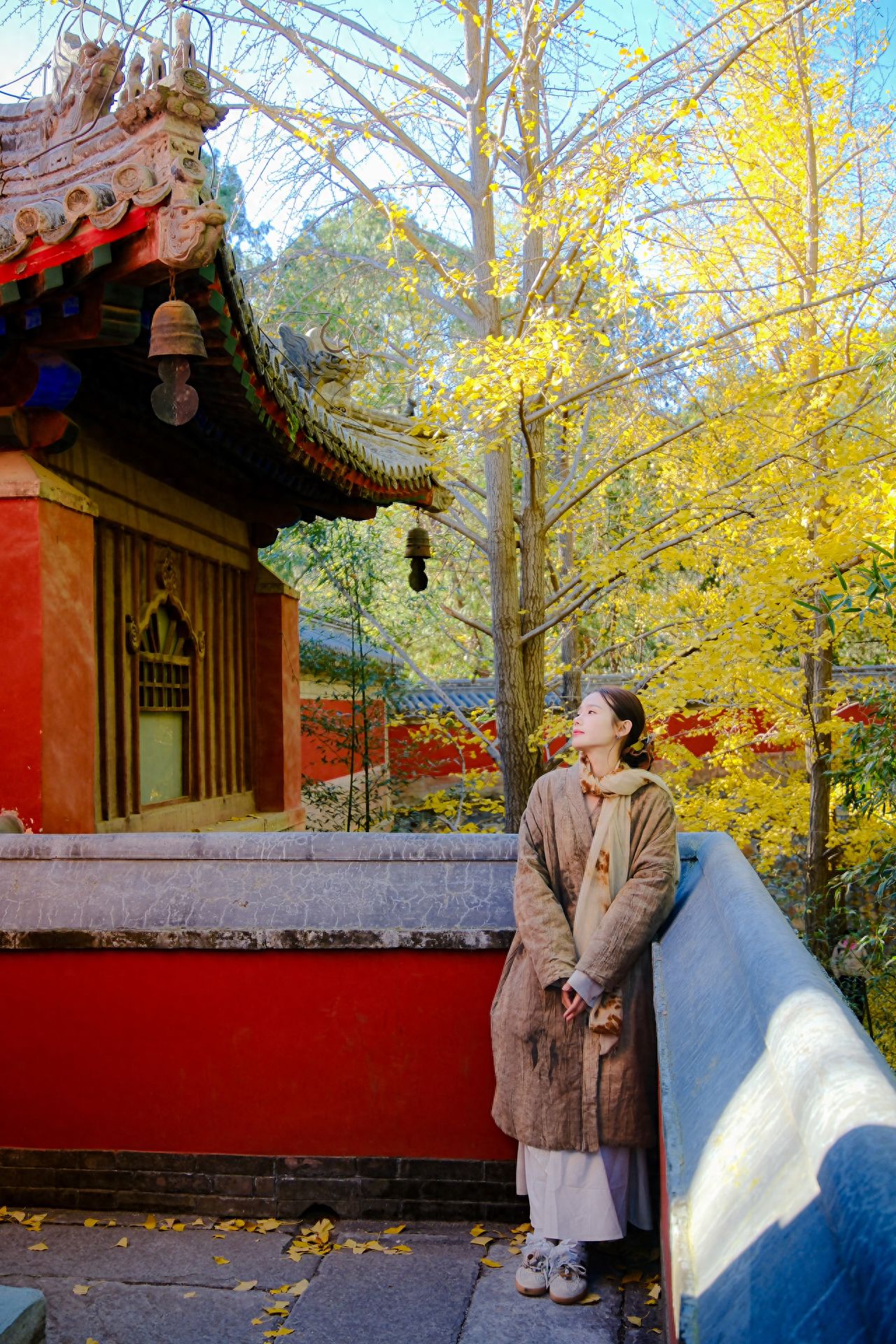 Photo by Fragrance Hill Park - Chinese-style architecture eaves and ginkgo trees