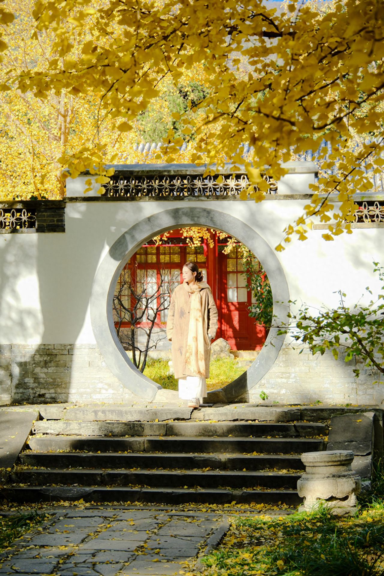 Photo by Beijing Fragrant Hills Park - Arch and Ginkgo Trees
